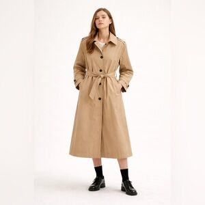 Ruti Oversized Trench Coat in Khaki Tan